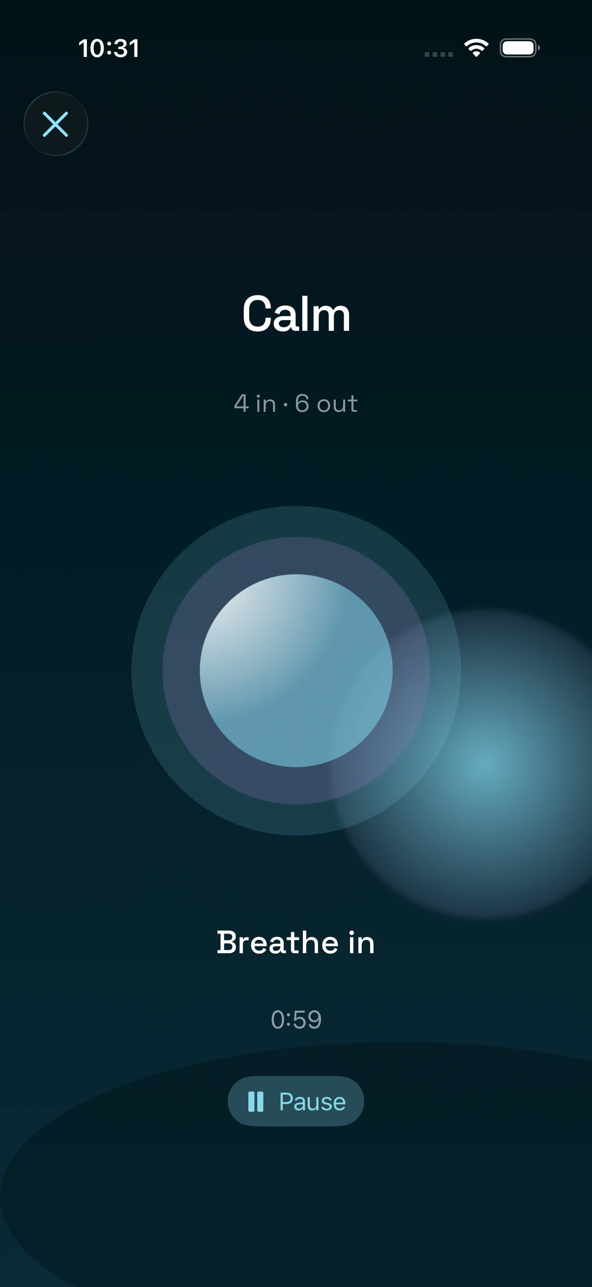 Outa guided breathing screen